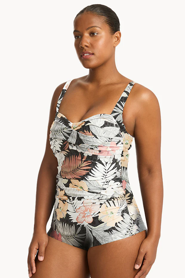Calypso Twist Front Boyleg One Piece - Image 2