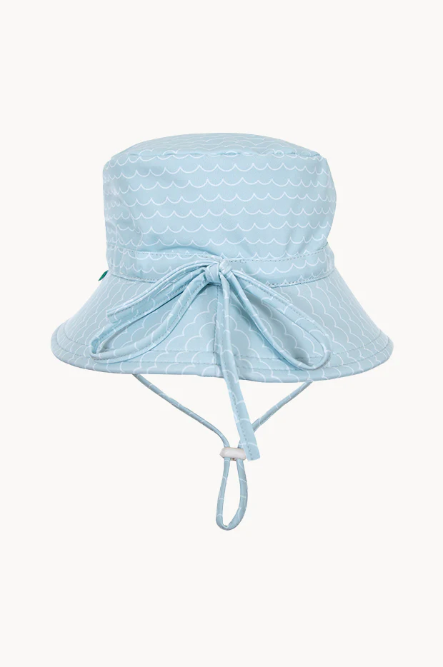 Boys Blue Waves Wide Brim Swim Hat - Image 2