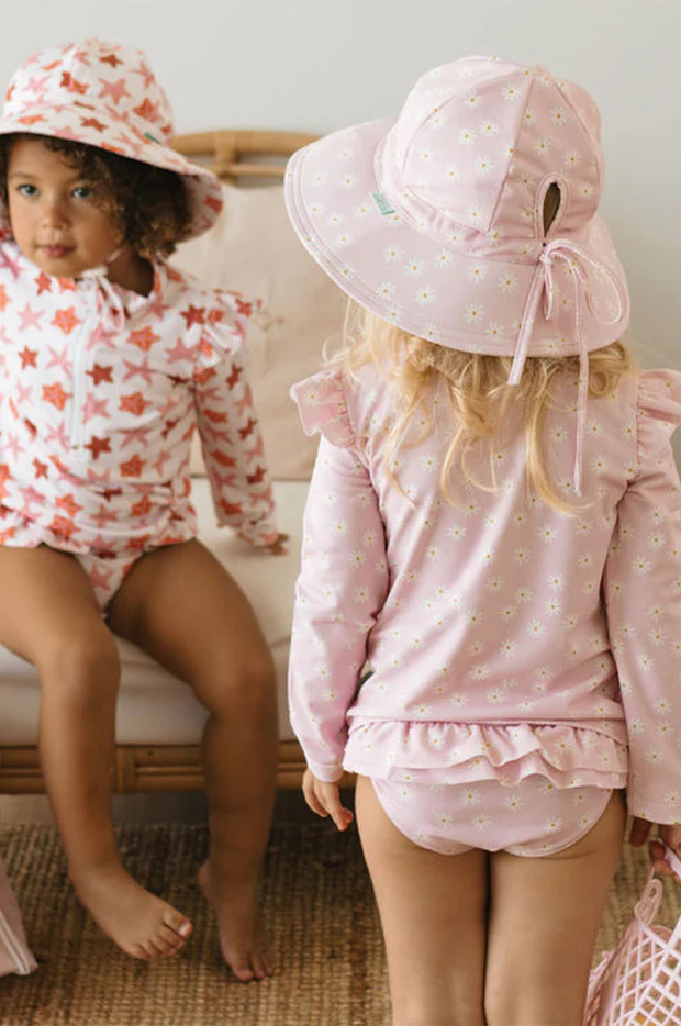 Girls Daisy Fields Wide Brim Swim Hat
