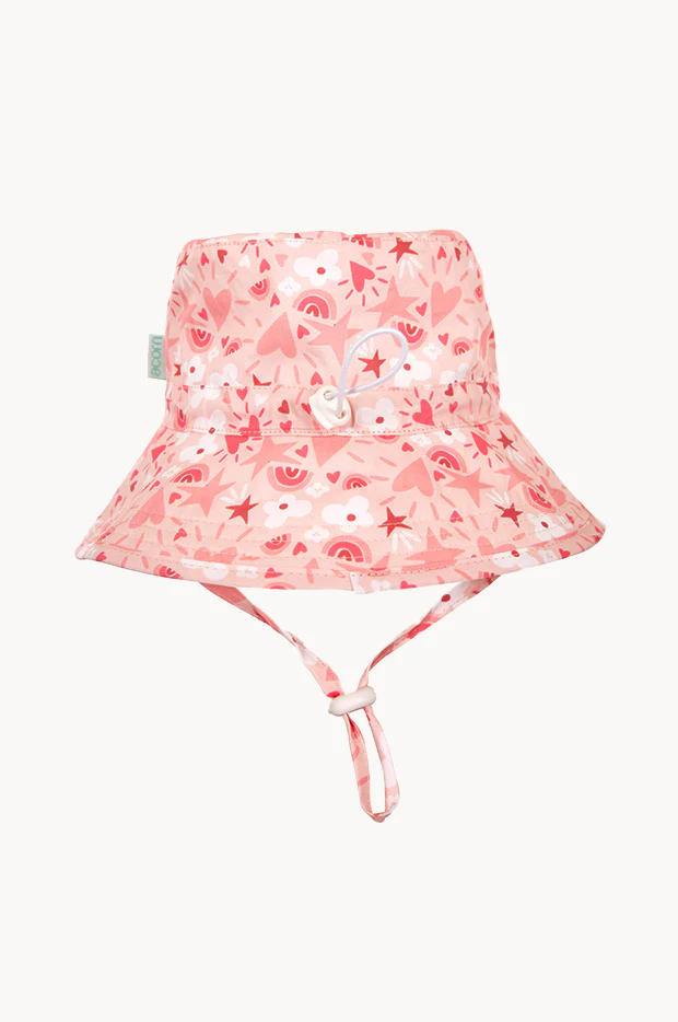 Girls Love Heart Broad Brim Bucket Hat - Image 2
