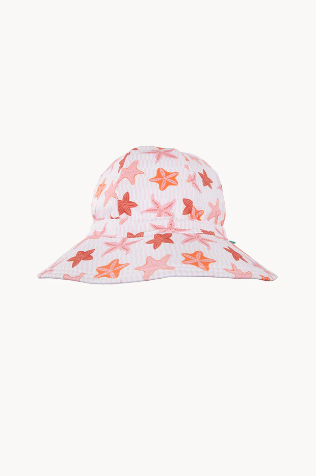 Girls Starfish Wide Brim Swim Hat - Image 2