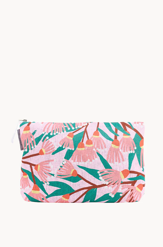 Blossom Branches Large Linen Cosmetic Bag