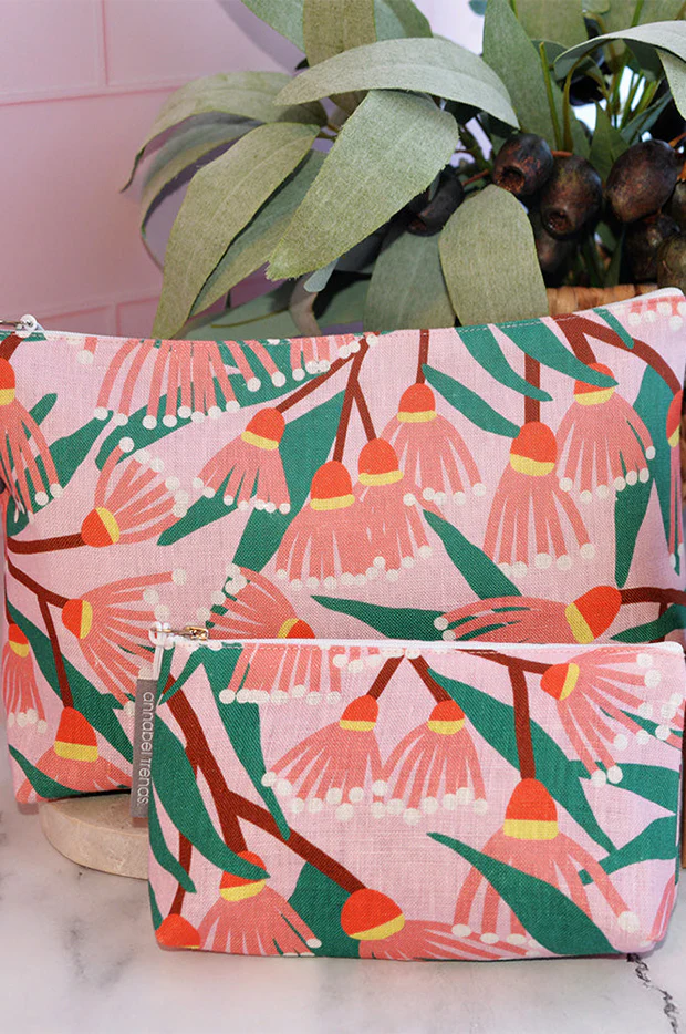 Blossom Branches Large Linen Cosmetic Bag - Image 2
