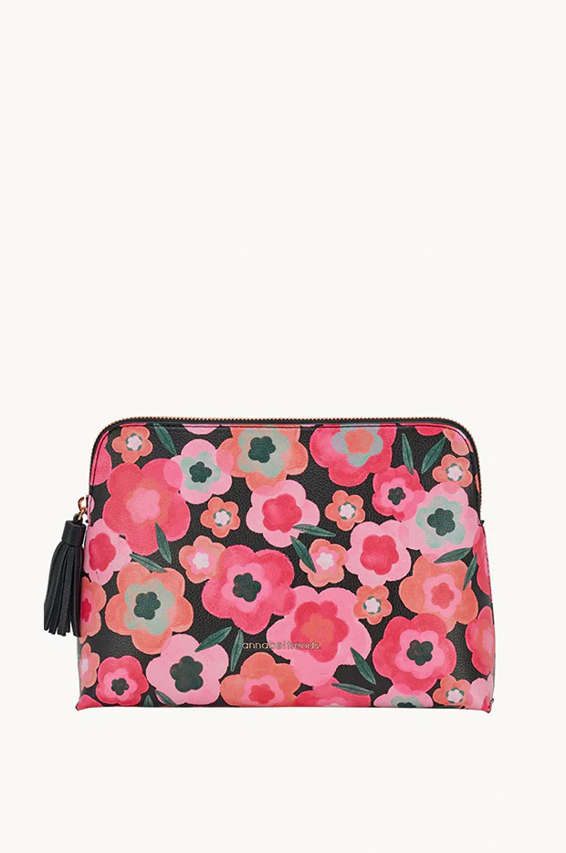 Midnight Blooms Large Vanity Bag