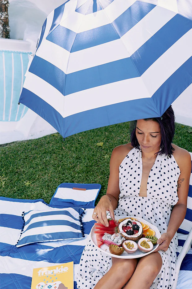 Navy Stripe Beach Pillow - Image 3