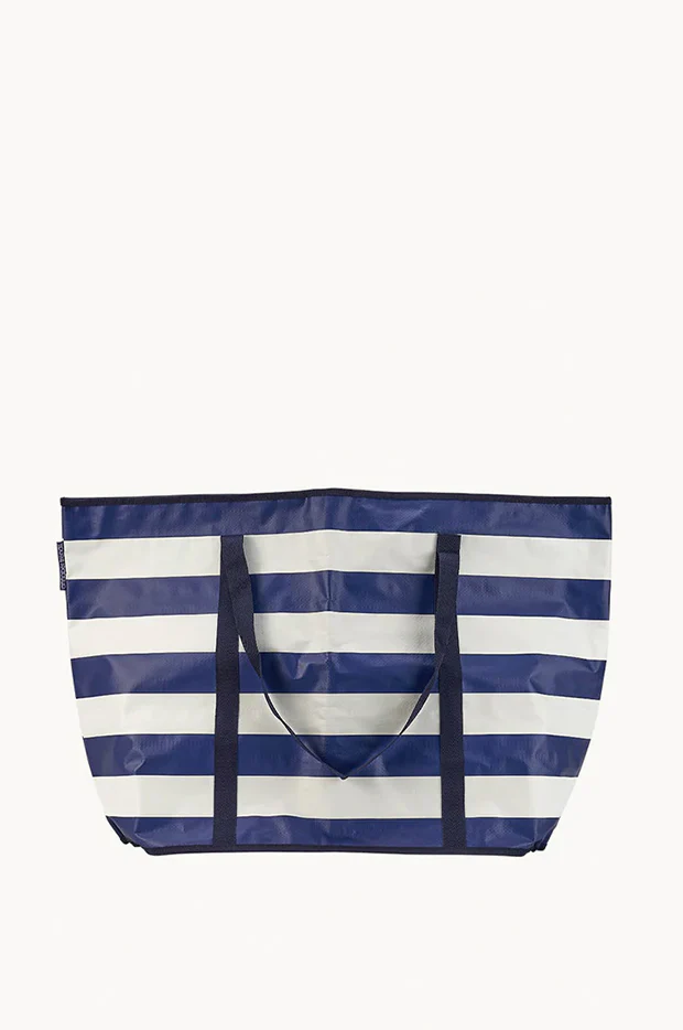 Navy Stripe Jumbo Beach Bag