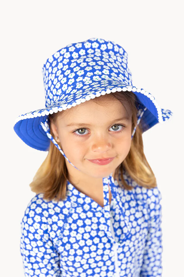 Girls Blue Daisy Sunhat - Image 2