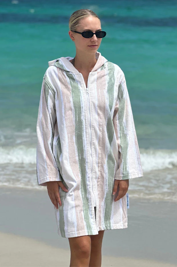 Island Sand Hooded Towelling Robe M/L - Image 5