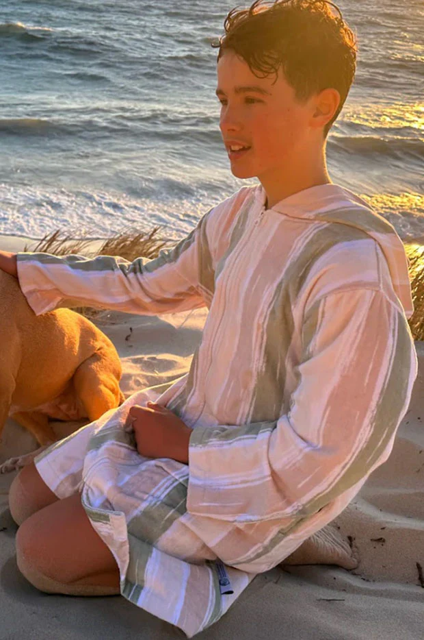 Kids Island Sand Hooded Towelling Robe 7-11Y - Image 3