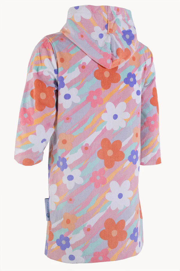 Kids Petal Splash Hooded Towel Robe 7-11Y - Image 2