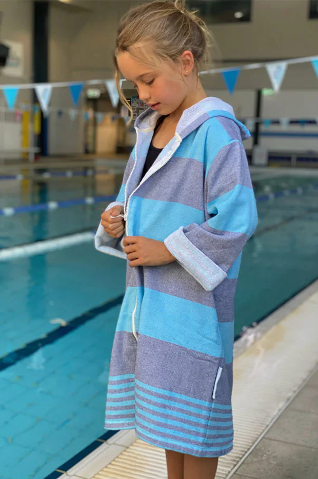 Kids Stripe Hooded Turkish Robe 3-5Y - Image 4