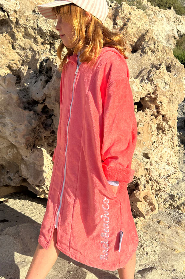 Salty Peach Hooded Towel Robe S/M - Image 3