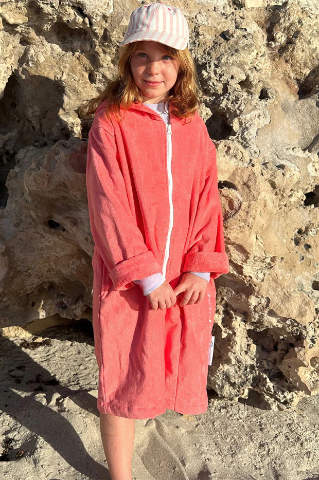 Salty Peach Hooded Towel Robe L/XL - Image 2