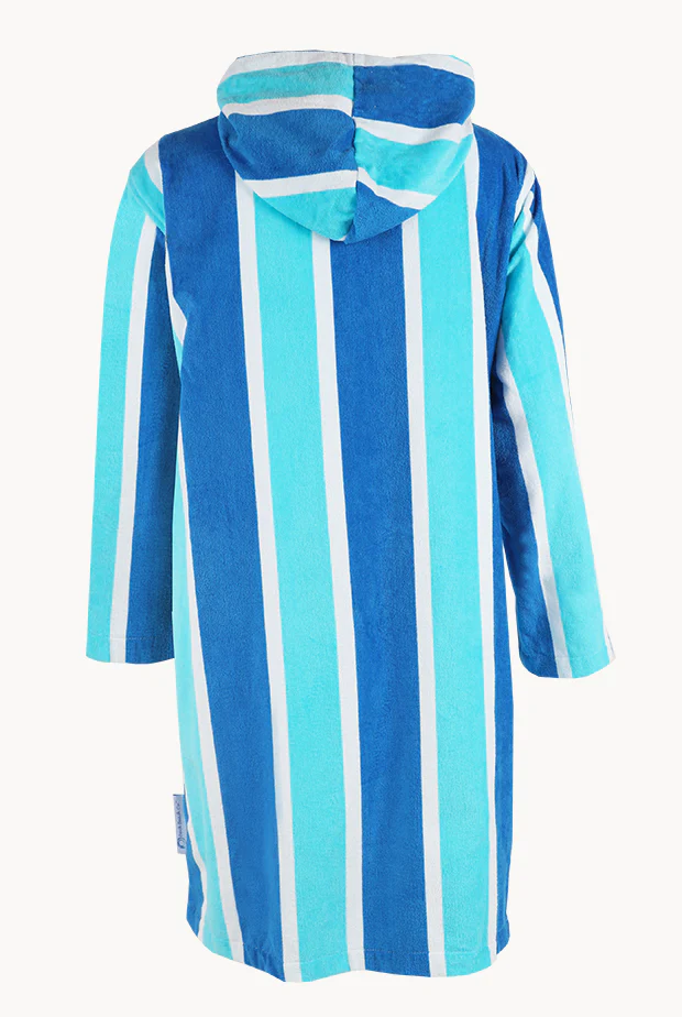 Stripe Hooded Towelling Robe S/M - Image 2