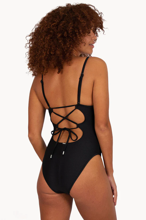 Rococco Plunge Lace Up Back One Piece - Image 2