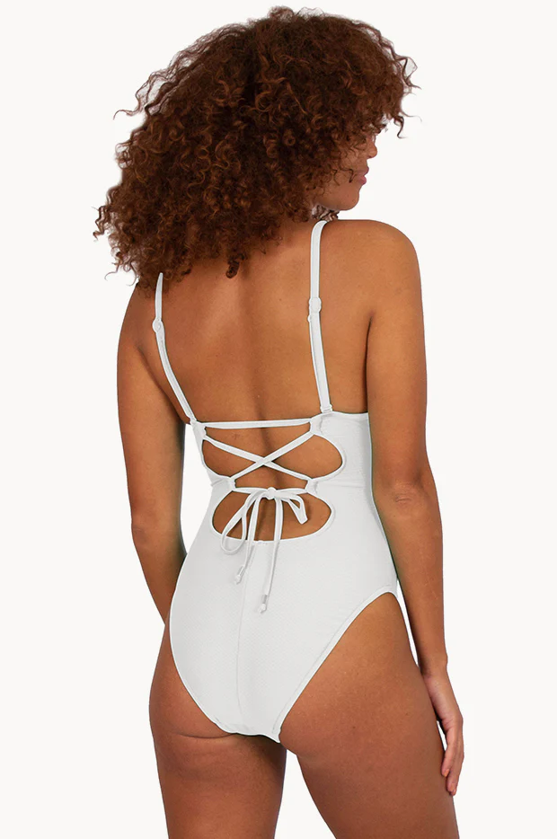 Rococco Plunge Lace Up Back One Piece - Image 2