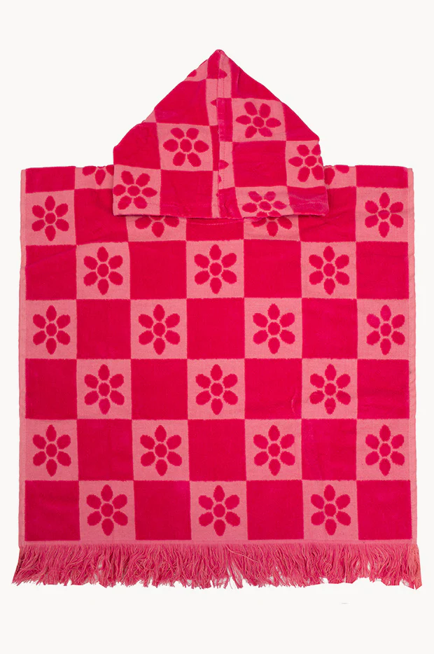 Kids Daisy Check Poncho
