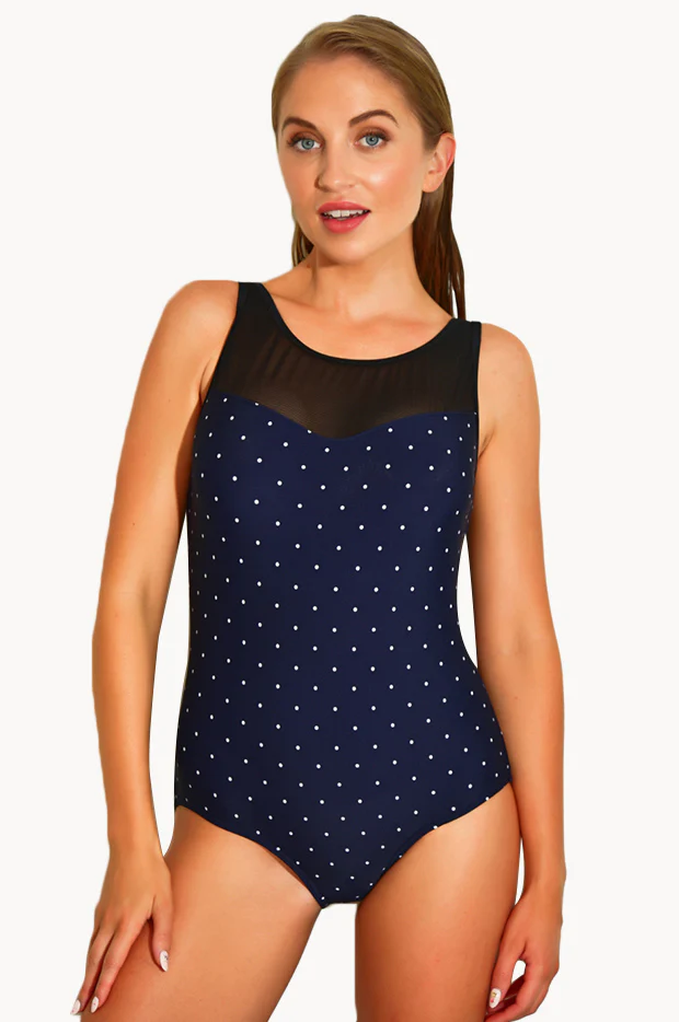 Midnight Sky Mesh High Neck One Piece