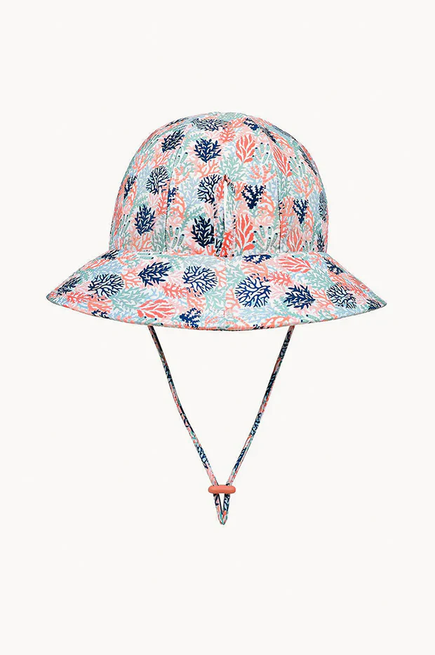 Girls Coral Ponytail Bucket Sunhat - Image 2