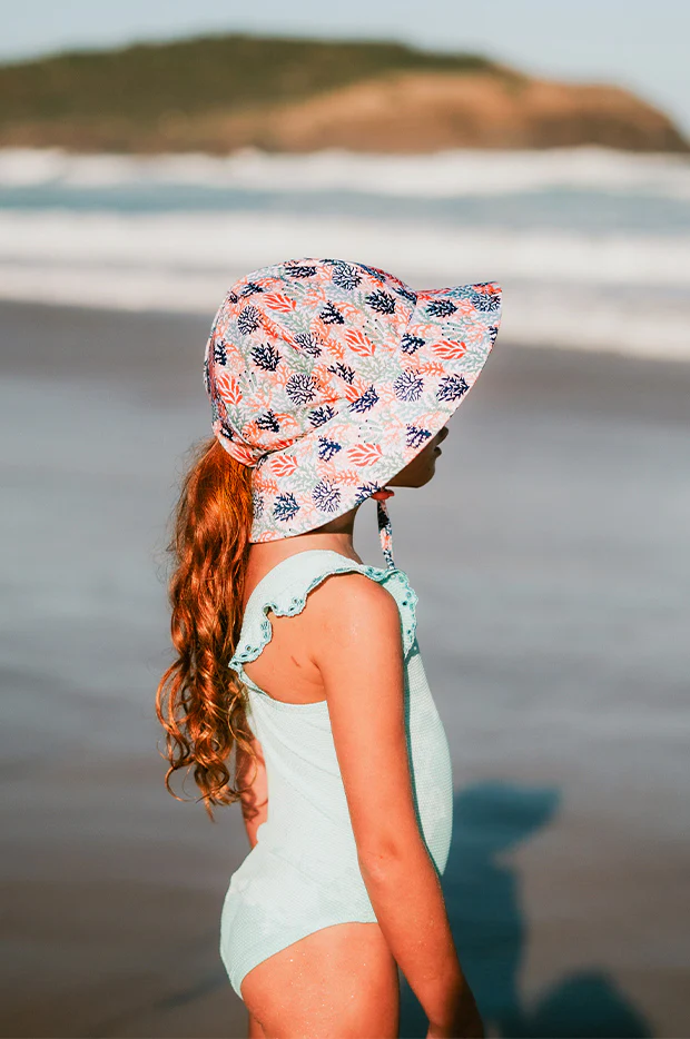Girls Coral Ponytail Bucket Sunhat - Image 4
