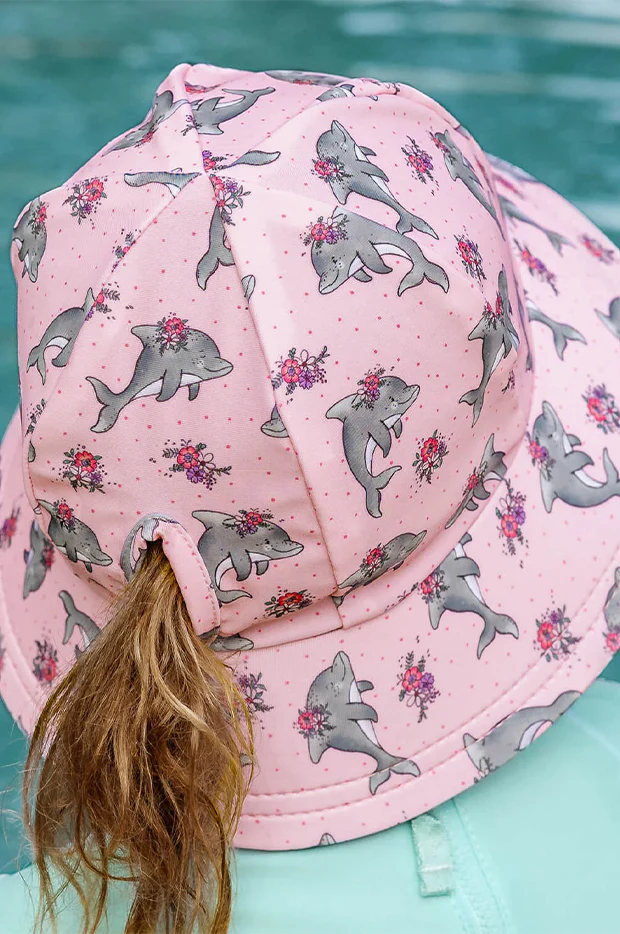 Girls Dolphin Ponytail Bucket Sunhat - Image 3