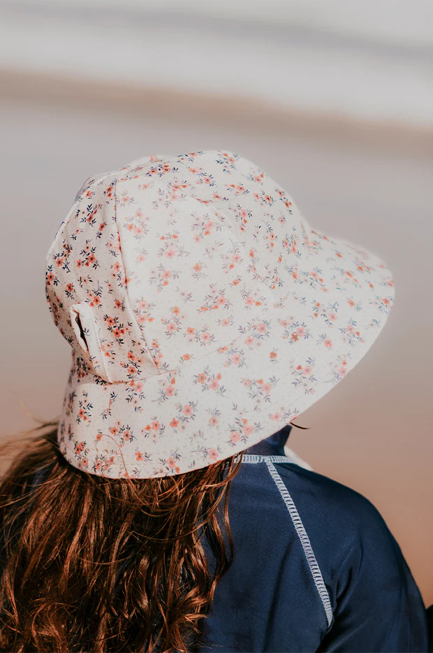 Girls Floral Ponytail Bucket Sunhat - Image 3