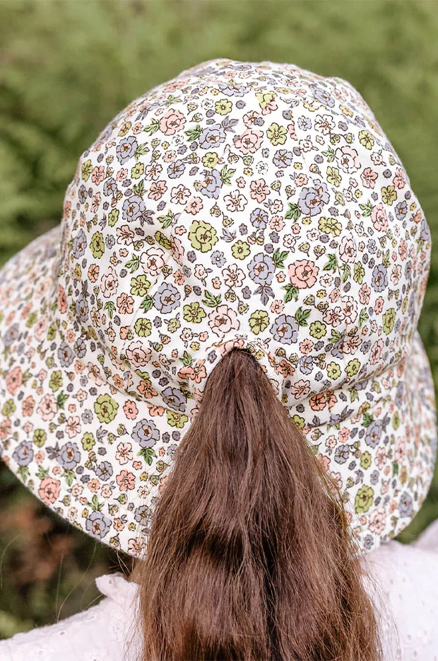 Girls Floret Ponytail Bucket Hat - Image 3