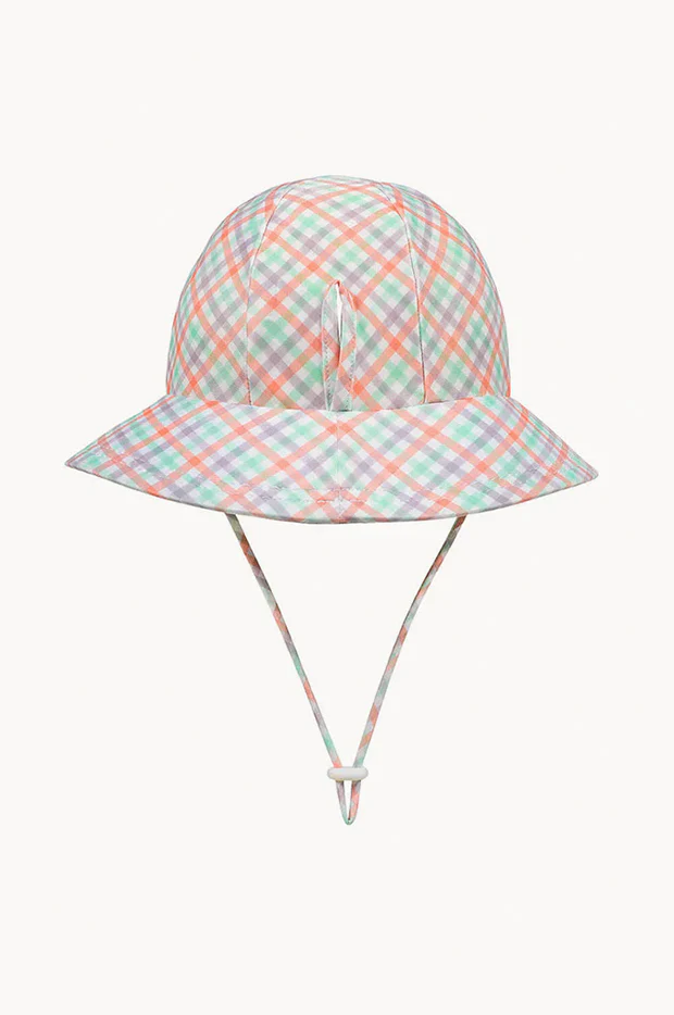 Girls Gingham Ponytail Bucket Sunhat - Image 2
