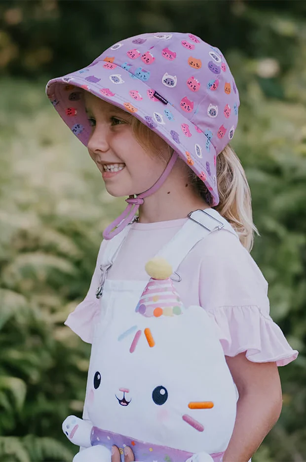 Girls Kitty Ponytail Bucket Hat - Image 3