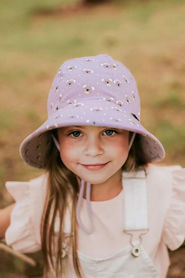 Girls Koala Ponytail Bucket Hat