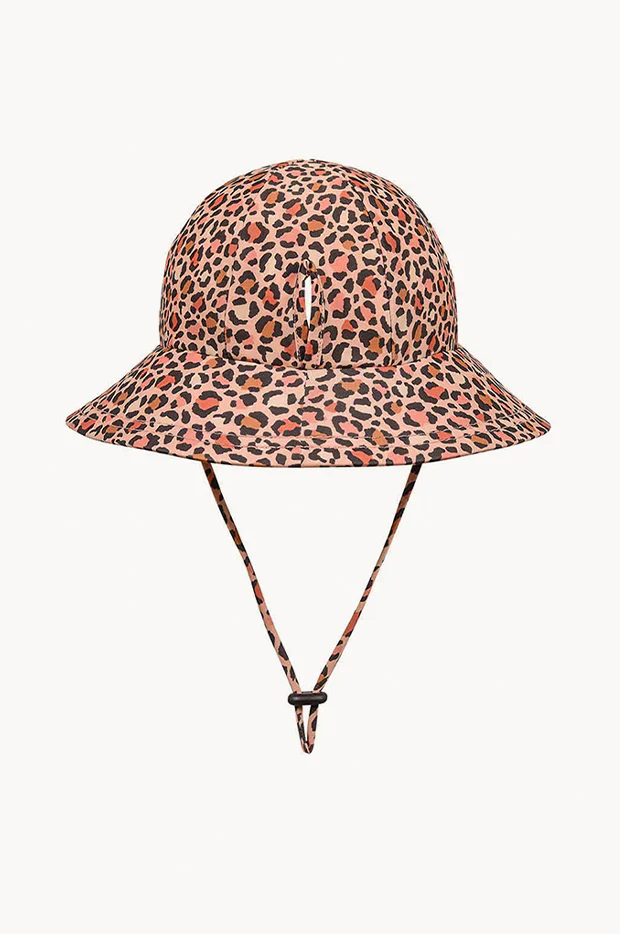 Girls Leopard Ponytail Bucket Sunhat - Image 2