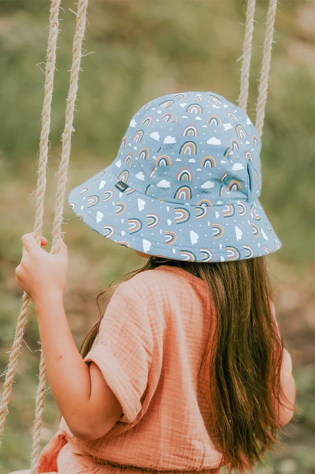 Girls Rainbow Ponytail Bucket Hat - Image 3