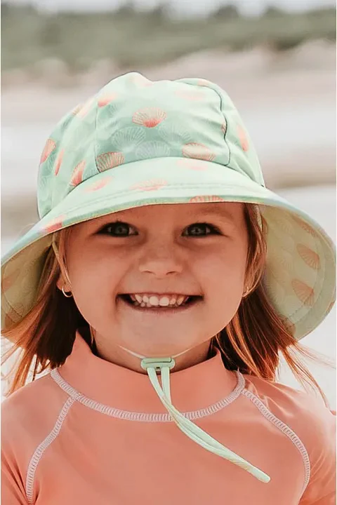 Girls Seashell Ponytail Bucket Sunhat - Image 3