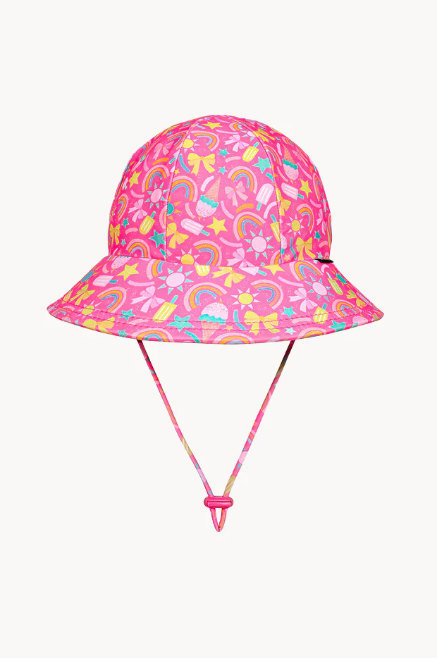 Girls Summertime Ponytail Bucket Sunhat