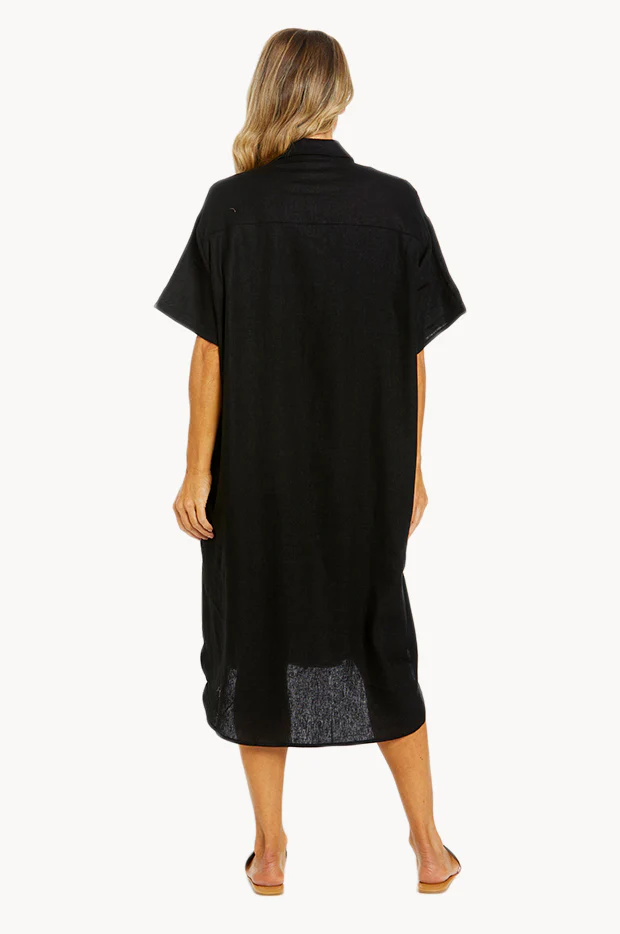 Plain Linen Shirt Dress - Image 2