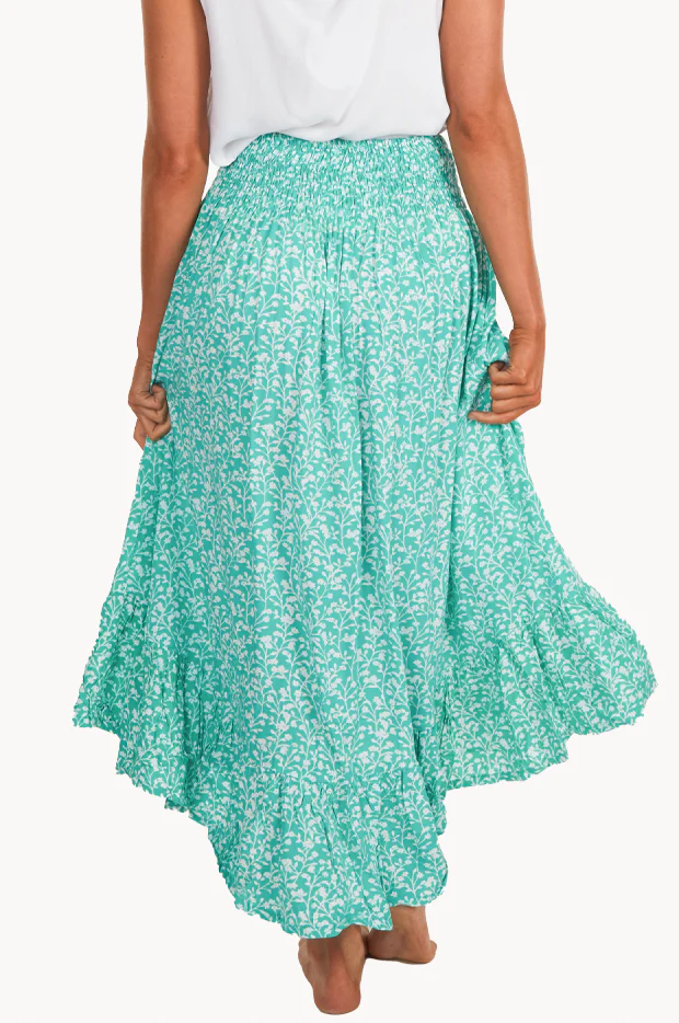 Blossom Ruched Button Maxi Skirt - Image 2