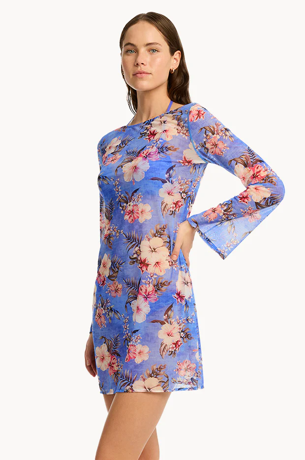 Blue Hawaii Mesh Short Dress - Image 2