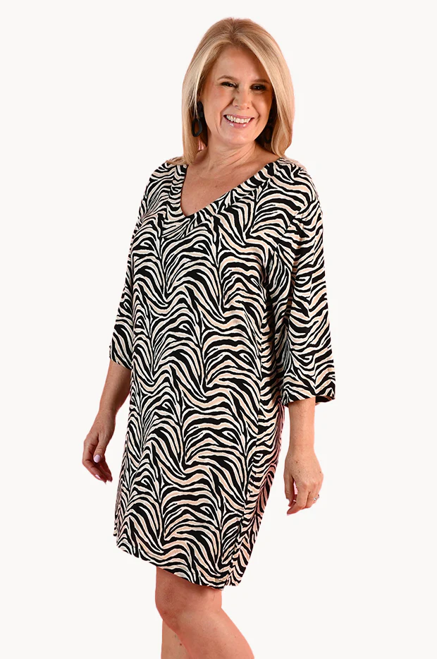Midnight Safari V Neck Vicky Dress - Image 3