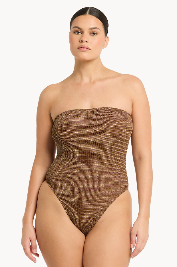 Lurex Fane Bandeau One Piece