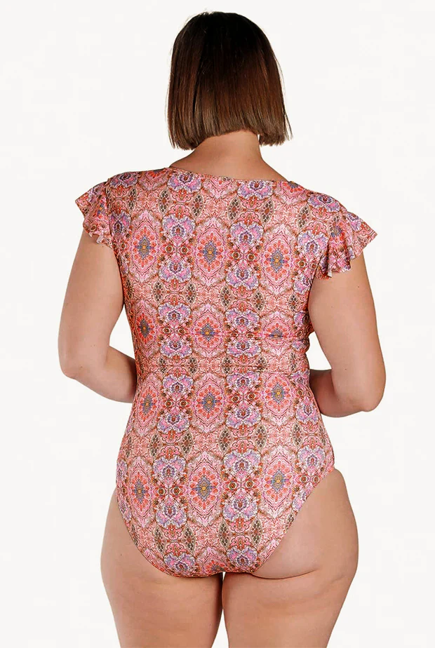 Amalfi Pink Frill Sunsuit - Image 2
