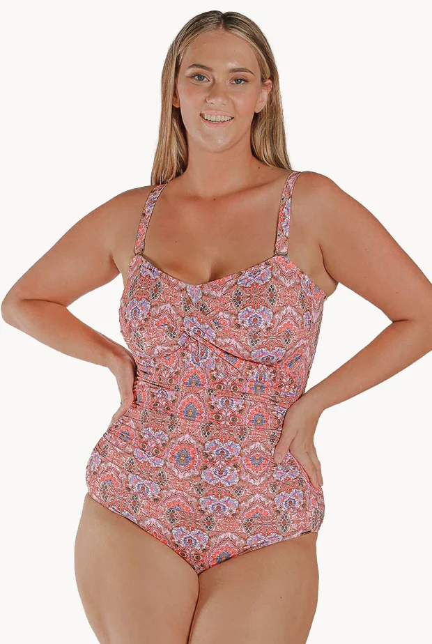 Amalfi Pink Twist Bandeau One Piece - Image 2