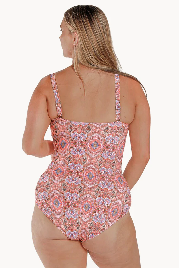 Amalfi Pink Twist Bandeau One Piece - Image 3