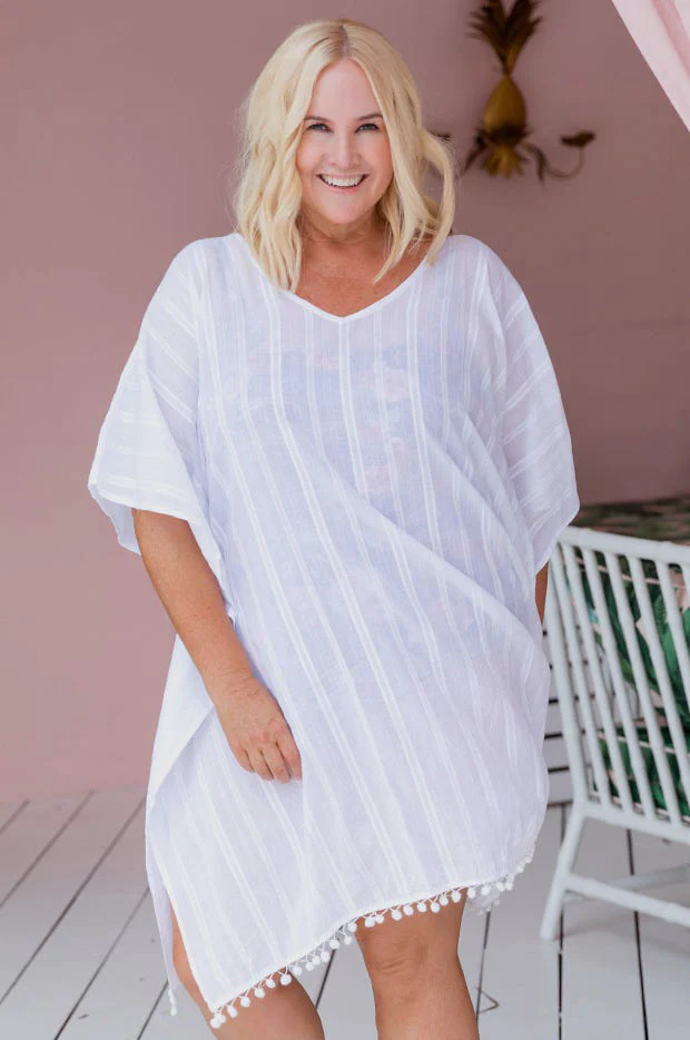 Cotton V Neck Kaftan - Image 3