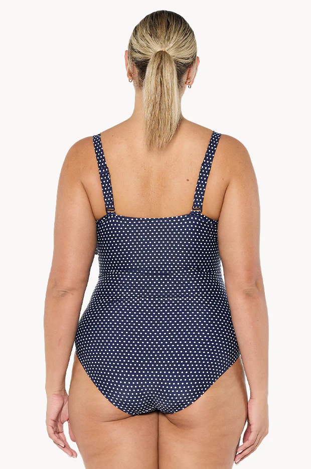 Dots Frill V Neck One Piece - Image 3