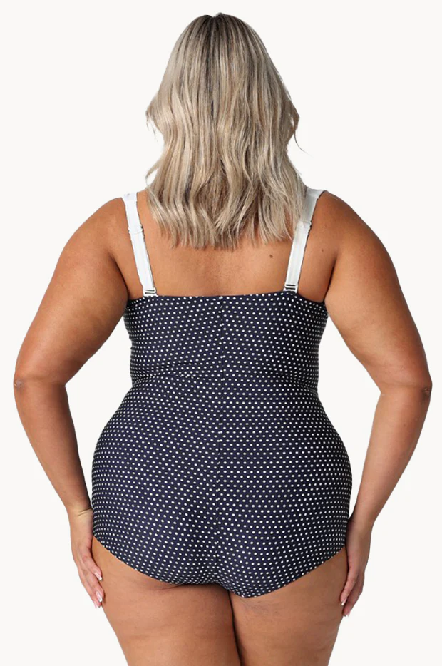 Dots Skirted Retro One Piece - Image 2