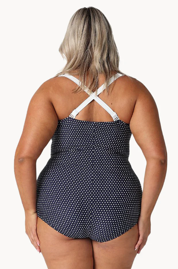 Dots Skirted Retro One Piece - Image 3