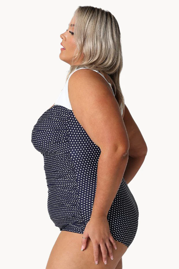 Dots Skirted Retro One Piece - Image 4