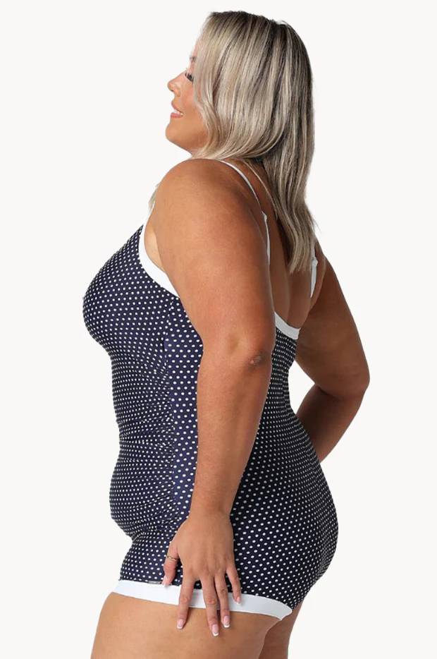 Dots Tie Front Boyleg One Piece - Image 3