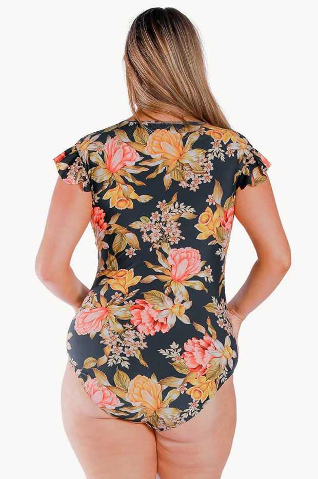 Frenchy Black Frill Sunsuit - Image 2