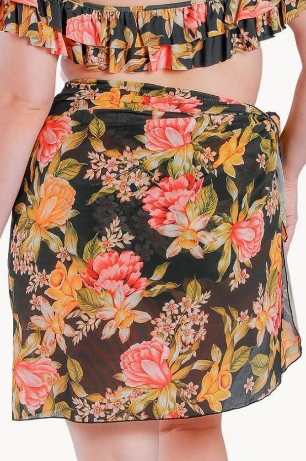 Frenchy Black Mesh Long Sarong - Image 2